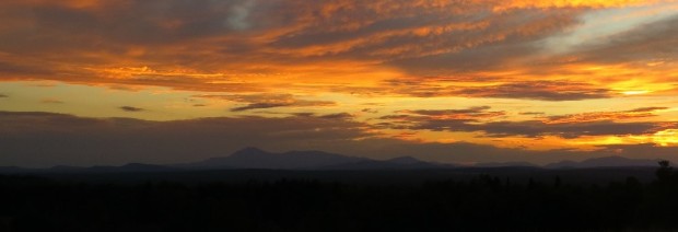 Sunset over Mount Katahdin from the Scudder Road in Sherman (2012) N45° 54 Sunset over Mount Katahdin from the Scudder Road in Sherman (2012)
